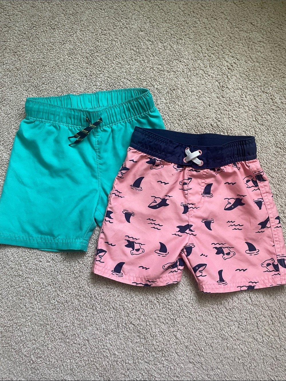 Kids' Swim Shorts - Pink Whale Print & Teal Set